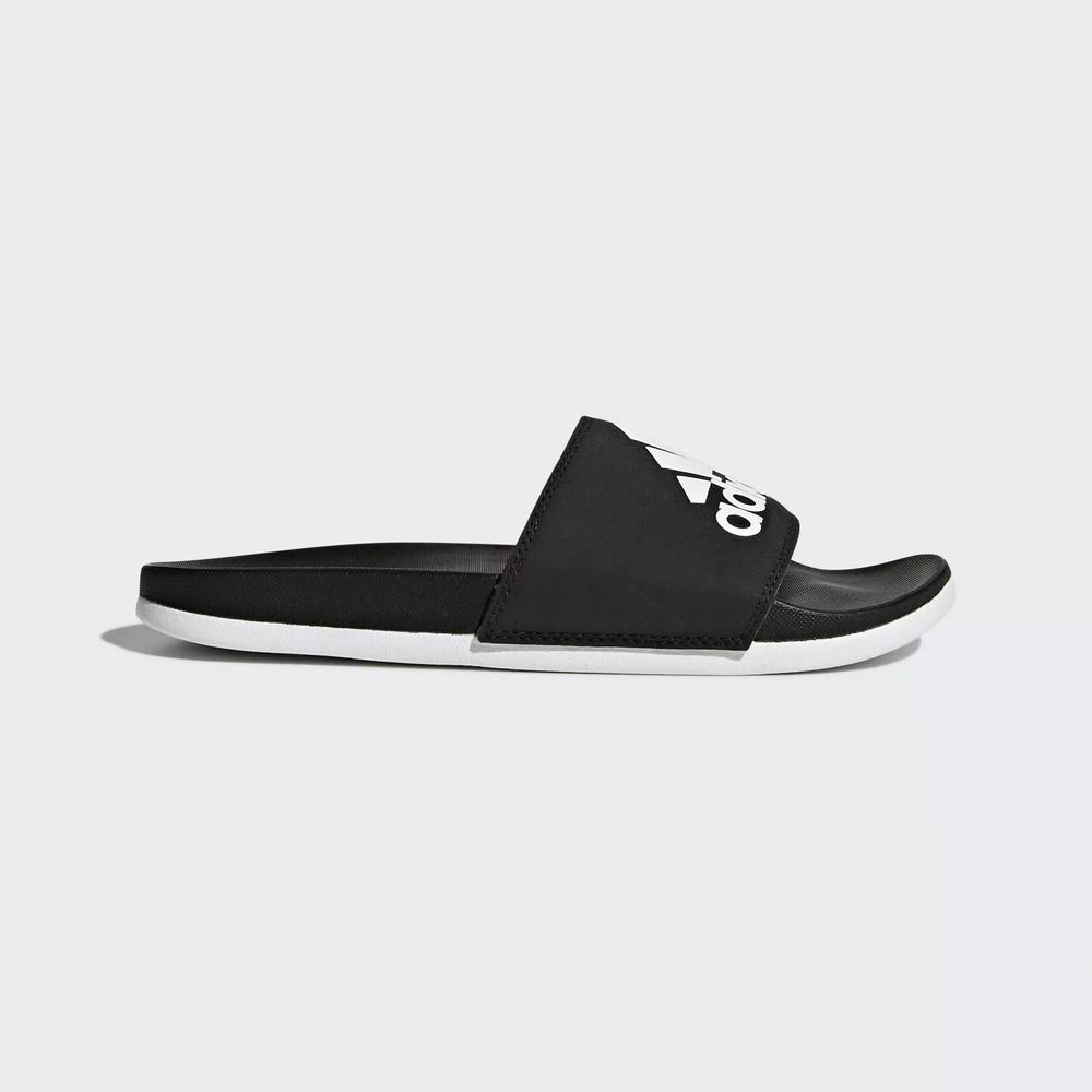 Adidas Adilette Cloudfoam Plus Logo Chanclas Negros Para Mujer (MX-88075)